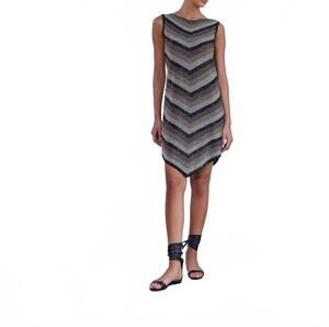 NEW D.EXTERIOR chevron dégradé sequin dress in nero